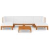 7 pcs conjunto lounge de jardim c/ almofadões acácia maciça - Image 3