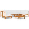 7 pcs conjunto lounge de jardim c/ almofadões acácia maciça - Image 2