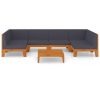 7 pcs conjunto lounge de jardim c/ almofadões acácia maciça - Image 3
