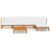 6 pcs conjunto lounge de jardim c/ almofadões acácia maciça - Image 3