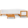 6 pcs conjunto lounge de jardim c/ almofadões acácia maciça - Image 3