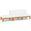 3 pcs conjunto lounge de jardim c/ almofadões acácia maciça - Image 2