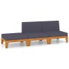 3 pcs conjunto lounge de jardim c/ almofadões acácia maciça - Image 2
