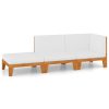 3 pcs conjunto lounge de jardim c/ almofadões acácia maciça - Image 2