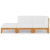 3 pcs conjunto lounge de jardim c/ almofadões acácia maciça - Image 3