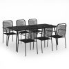 7 pcs conjunto de jantar p/ jardim corda de algodão e aço preto - Image 2