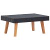2 pcs conjunto lounge de jardim c/ almofadões vime PE preto - Image 3