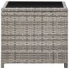 3 pcs conjunto lounge de jardim c/ almofadões vime PE cinzento - Image 11