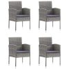 5 pcs conjunto jantar p/ jardim vime PE antracite e cinzento - Image 3