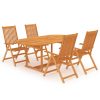 5 pcs conjunto de jantar para jardim madeira de teca maciça - Image 2