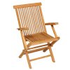 5 pcs conjunto de jantar para jardim madeira de teca maciça - Image 10
