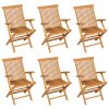 7 pcs conjunto de jantar para jardim madeira de teca maciça - Image 9