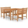 5 pcs conjunto de jantar p/ jardim madeira de teca maciça - Image 2