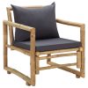 Cadeiras de jardim c/ almofadões 2 pcs bambu - Image 2