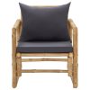 Cadeiras de jardim c/ almofadões 2 pcs bambu - Image 3
