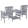 Cadeiras de jardim c/ mesa de centro e almofadões acácia maciça - Image 3