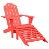 Cadeira de jardim Adirondack c/ otomano abeto maciço vermelho