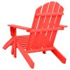 Cadeira de jardim Adirondack c/ otomano abeto maciço vermelho - Image 4