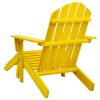Cadeira Adirondack para jardim com otomano abeto maciço amarelo - Image 4