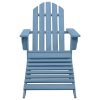 Cadeira Adirondack para jardim com otomano abeto maciço azul - Image 2