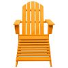Cadeira Adirondack p/ jardim com otomano abeto maciço laranja - Image 2