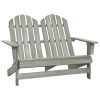 Cadeira de jardim Adirondack 2 lugares abeto maciço cinzento