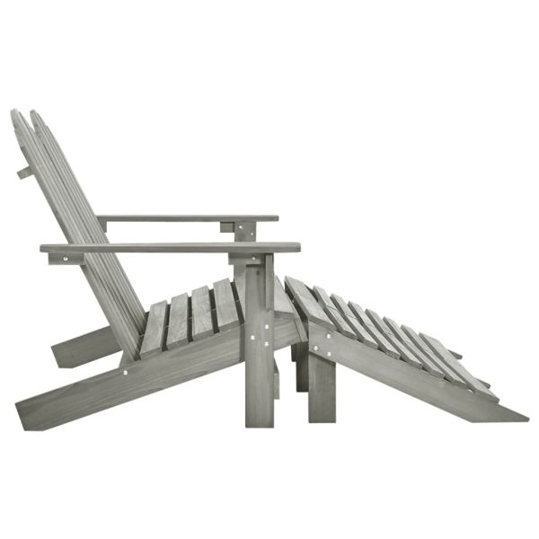 Cadeira de jardim e otomano Adirondack 2 lugares abeto cinzento - Image 3