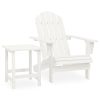 Cadeira de jardim Adirondack com mesa madeira de abeto branco