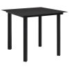 5 pcs conjunto de jantar para jardim vidro e aço preto - Image 3