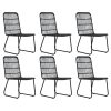 7 pcs conjunto de jantar para exterior vime PE e vidro - Image 3