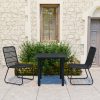 3 pcs conjunto de jantar para exterior vime PE e vidro