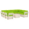 9 pcs conjunto lounge de paletes + almofadões madeira de abeto - Image 2