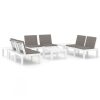 6 pcs conjunto lounge de jardim c/ almofadões plástico branco - Image 2