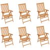 Cadeiras de jardim c/ almofadões verdes 6 pcs teca maciça - Image 2
