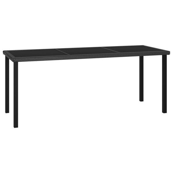 9 pcs conjunto de jantar para jardim vime PE preto - Image 3