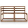 2 pcs conj. lounge jardim madeira de pinho impregnada castanho - Image 2