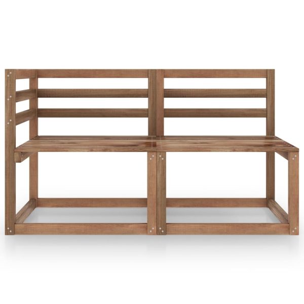 2 pcs conj. lounge jardim madeira de pinho impregnada castanho - Image 2