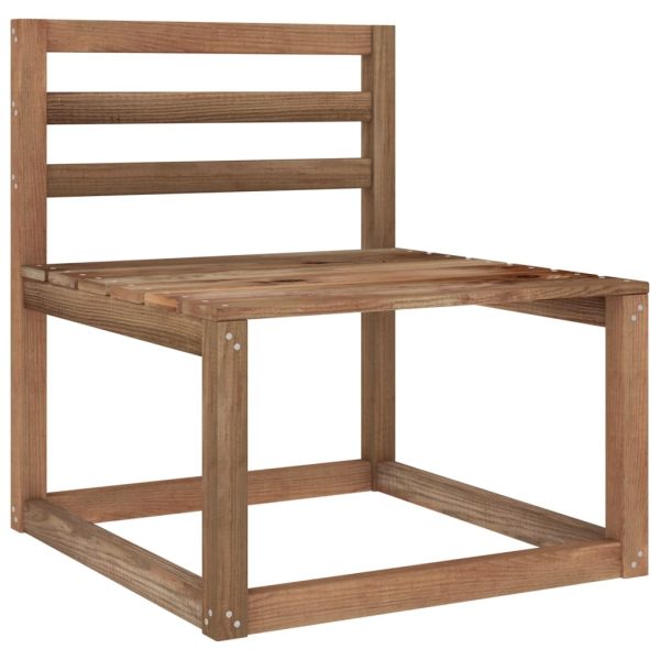 2 pcs conj. lounge jardim madeira de pinho impregnada castanho - Image 3