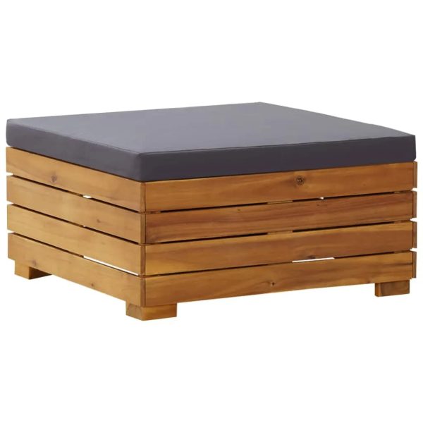 Conjunto mesa e apoio de pés jardim c/ almofadão acácia maciça - Image 3