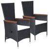 5 pcs conjunto de jantar para jardim preto - Image 2