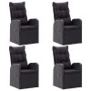 5 pcs conjunto de jantar de jardim preto - Image 2