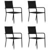 5 pcs conjunto de jantar para jardim preto - Image 2