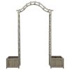Pérgola de jardim com vasos madeira de abeto maciça cinzento - Image 2