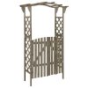 Pérgola com portão 116x40x204 cm madeira de abeto maciça cinza