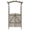 Pérgola com portão 116x40x204 cm madeira de abeto maciça cinza - Image 2
