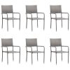 7 pcs conjunto de jantar para jardim vime PE antracite - Image 3