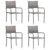 5 pcs conjunto de jantar para jardim vime PE antracite - Image 2