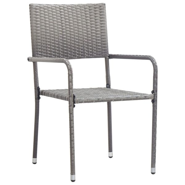 5 pcs conjunto de jantar para jardim vime PE antracite - Image 3