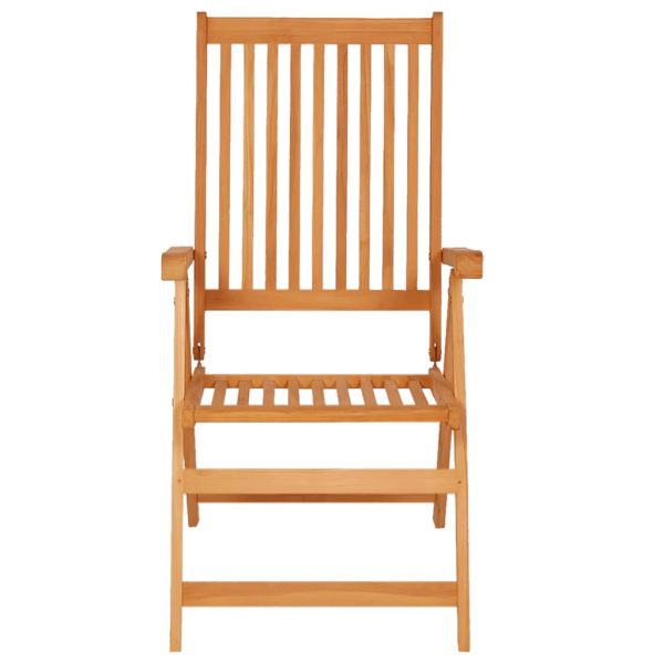 Cadeiras de jardim reclináveis c/ almofadões 8 pcs teca maciça - Image 3