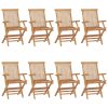 Cadeiras de jardim 8 pcs madeira de teca maciça